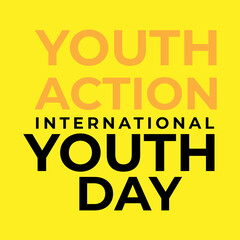 Naklejka na ściany i meble Design for celebrating International youth day event. August 12.