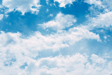 beautiful blue sky with summer clouds background