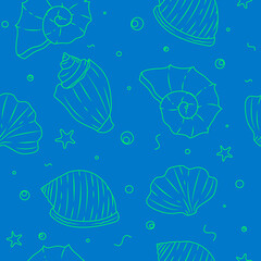 seamless pattern with seashells