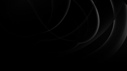 Abstract black gray gradient geometric background. Neon light curved lines and shape with color graphic design.