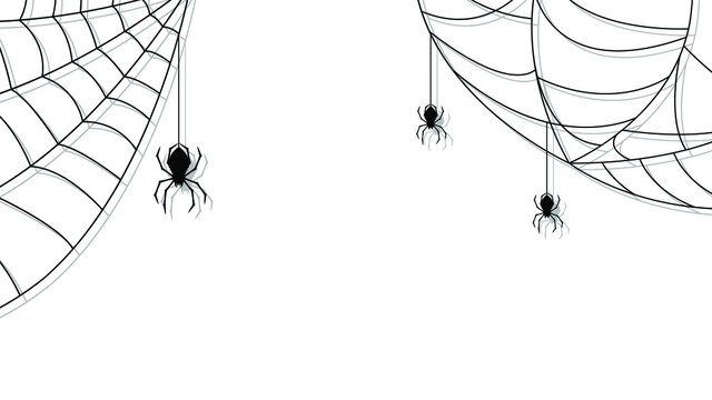 Spider Web Halloween Background Design Elements Spooky Scary Horror Decor Vector