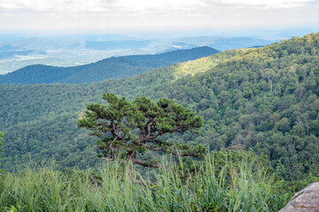 mountain landscape with blue sky and clouds