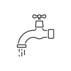 Water tap isolated on white background. Vector illustration.