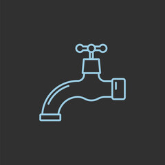 Water tap isolated on white background. Vector illustration.