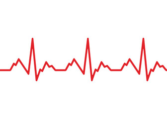 Heart cardiogram line isolated on white background. Vector illustration.
