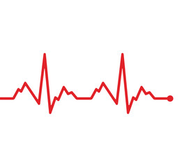 Heart cardiogram line isolated on white background. Vector illustration.