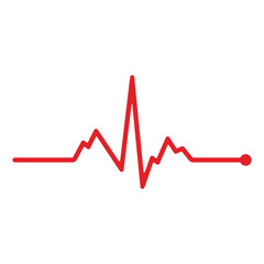 Heart cardiogram line isolated on white background. Vector illustration.