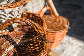 handcrafted baskets produced with natural materials