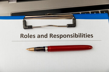 Roles and responcibilities document in the tablet at the desk