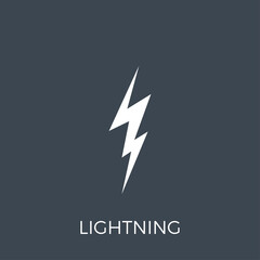 Lightning Vector Gluph Icon. Expand to any Size - Easy Change Colour.