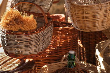 handcrafted baskets produced with natural materials