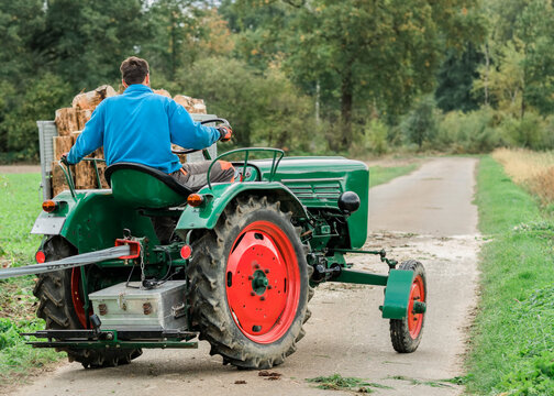 Man driving tractor