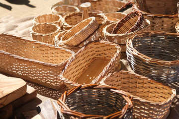 handcrafted baskets produced with natural materials