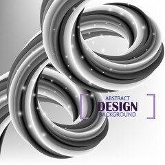 Black White Liquid Wave Flow Twirling Wave Abstract Vector Design Element eps10