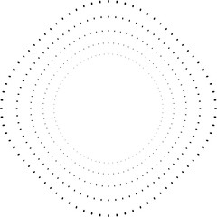 Halftone dots in circle form. round logo . vector dotted frame . design element