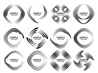 Lines in Circle Form . Spiral Vector Illustration .Technology round. Wave Logo . Design element . Abstract Geometric shape .