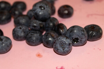Blueberries on a colored background