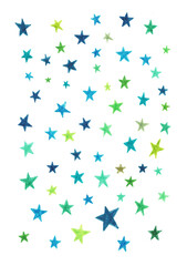 Illustration with blue stars on a white background.