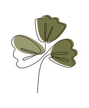 recommend clip art: One line continuous of leaves, single line drawing art, tropical leaves,  botanical leaf isolated, simple art design, abstract line, vector