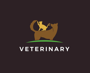 minimal pet shop logo template - vector illustration