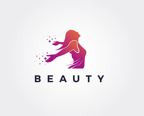minimal beauty logo template - vector illustration