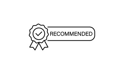 Recommendations. Certify line icon. Recommended. Concept of happy client. Vector on isolated white background. EPS 10.