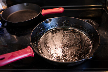 oiled pan on the stove