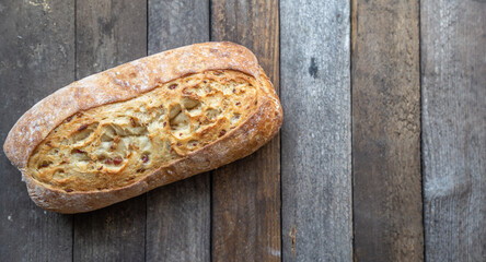 bread on a wooden board