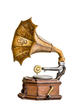Antikes Grammophon freigestellt
