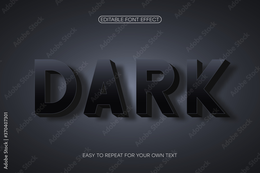 Poster Text effect, bold 3d sans-serif with shadow. Editable font effect. Vector