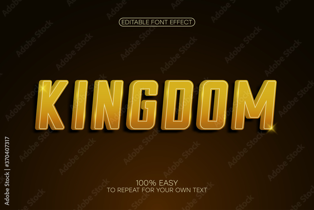 Poster Gold text effect, bold 3d sans-serif with shadow. Golden editable font effect. Vector
