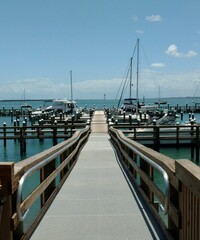 Boats at the Harbor with Boardwalk