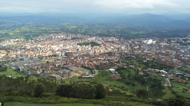 Oviedo, city of Asturias,Spain. Aerial Drone Footage