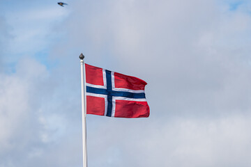 Flag of Norway waving in the breeze