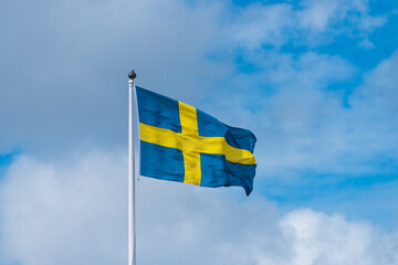 Flag of Sweden waving in the breeze