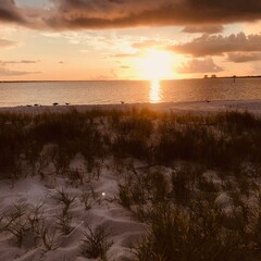 sunset over the river