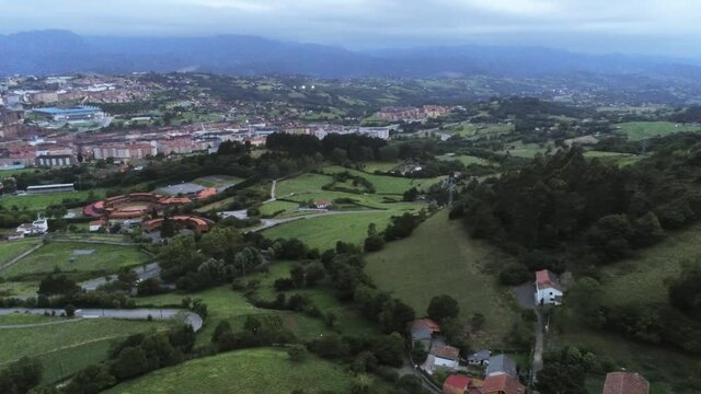 Oviedo, city of Asturias,Spain. Aerial Drone Footage
