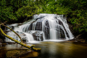 Wide shot of White Owl Falls in June