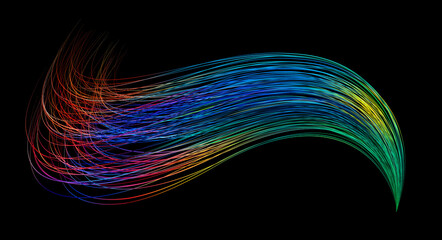 Colorful flow brush stroke. Ribbon isolated line.