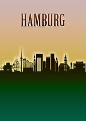 Obraz premium Hamburg Skyline Minimal