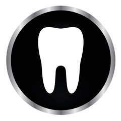 Tooth on a black button
