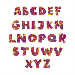 textured alphabet bright collection