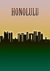 Honolulu Skyline Minimal