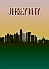Fototapeta premium Jersey City Skyline Minimal