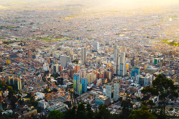 Colorful Bogota sky line in Columbia - obrazy, fototapety, plakaty