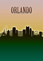 Naklejka premium Orlando Skyline Minimal