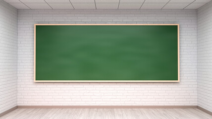 Chalkboard blackboard with frame isolated. Black chalk board texture empty blank - classroom for lessons - 3d illustration