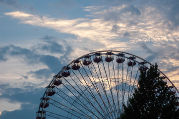 ferris wheel on a blue sky