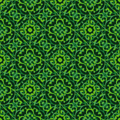 Seamless pattern with Retro Folk motifs. Vector illustration.