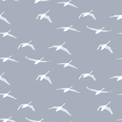 Seamless pattern with swallow birds